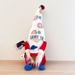 Rae Dunn Weighted Gnome SUMMER FUN 4th of July USA America Firework Ice Cream